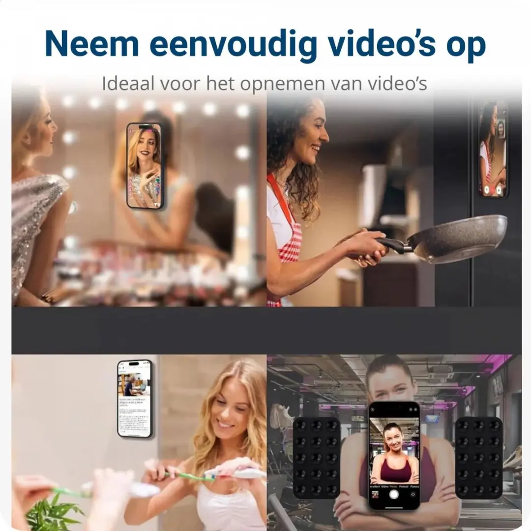 Selected SBG Siliconen Telefoonhouder Zuignap - Zwart
