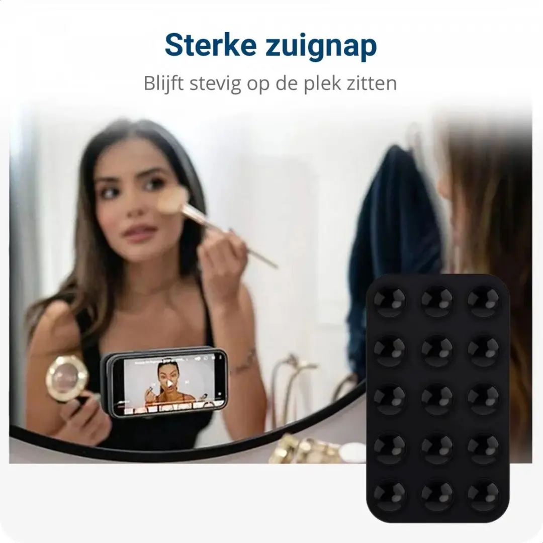 Selected SBG Siliconen Telefoonhouder Zuignap - Zwart