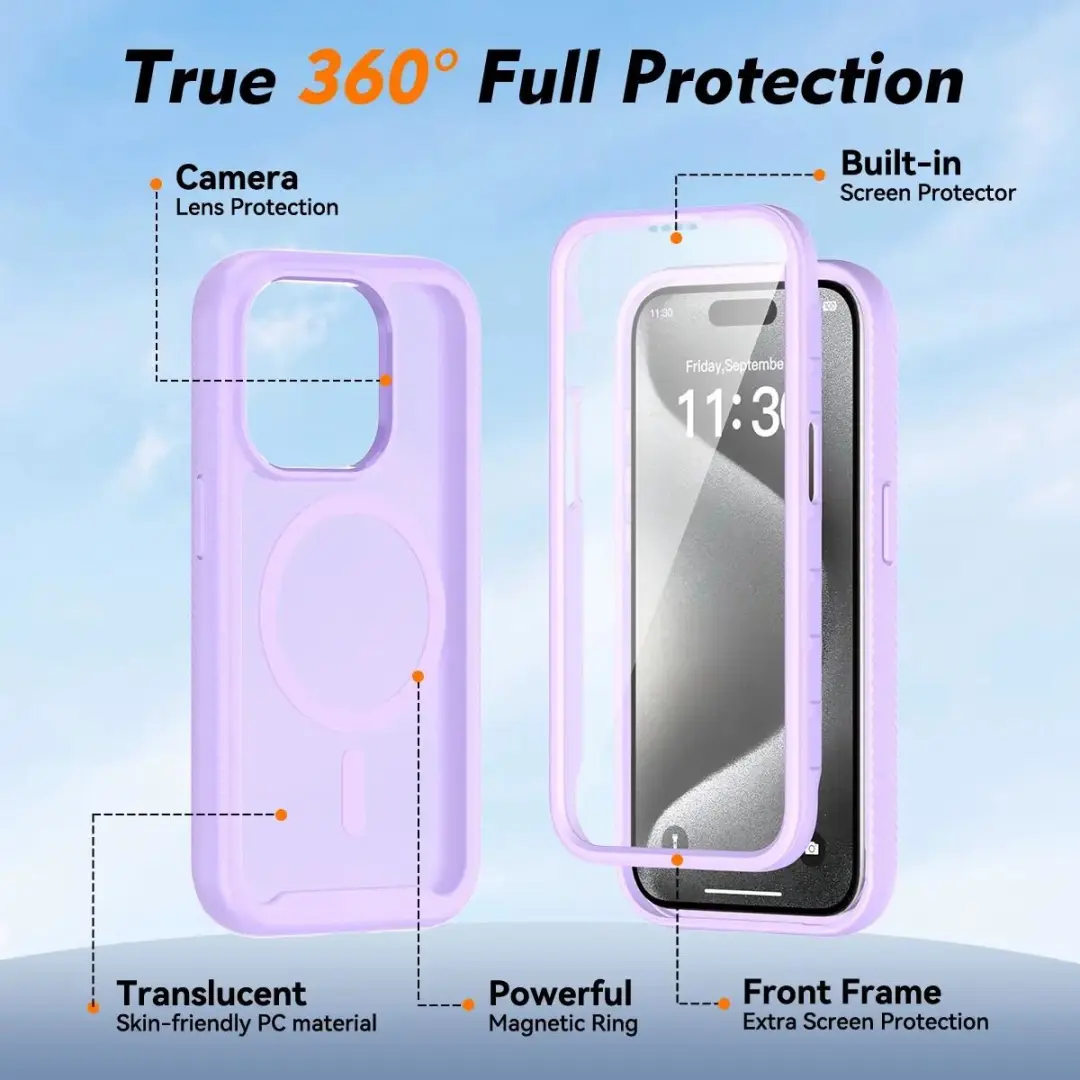 Selected Hoesje iPhone 15 Pro Matte Paars - MagSafe