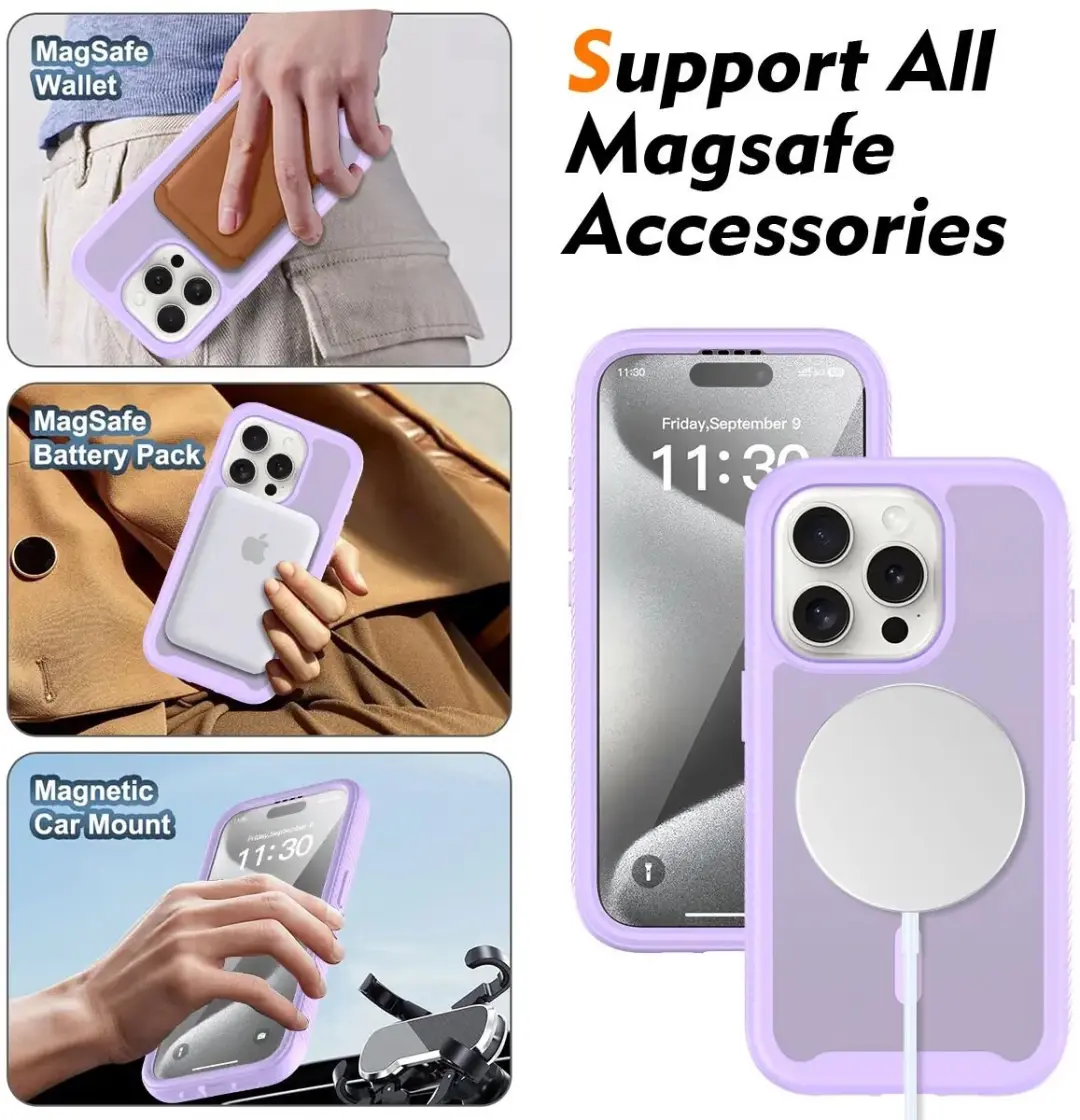 Selected Hoesje iPhone 15 Pro Matte Paars - MagSafe