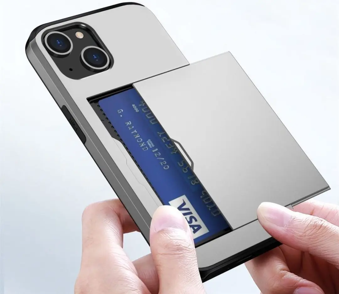 Selected Hoesje iPhone 14 met Kaarthouder - Grijs