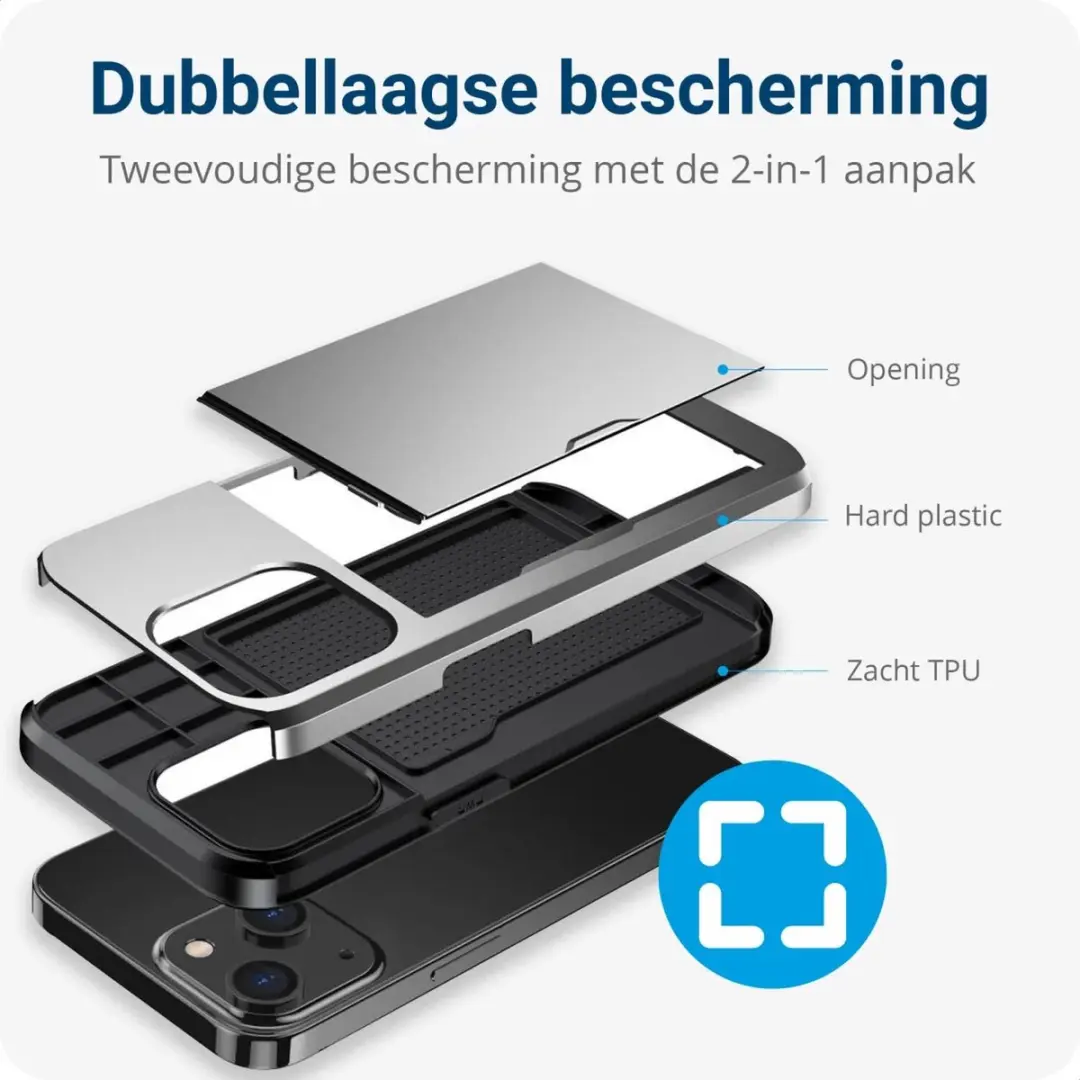 Selected Hoesje iPhone 14 met Kaarthouder - Grijs