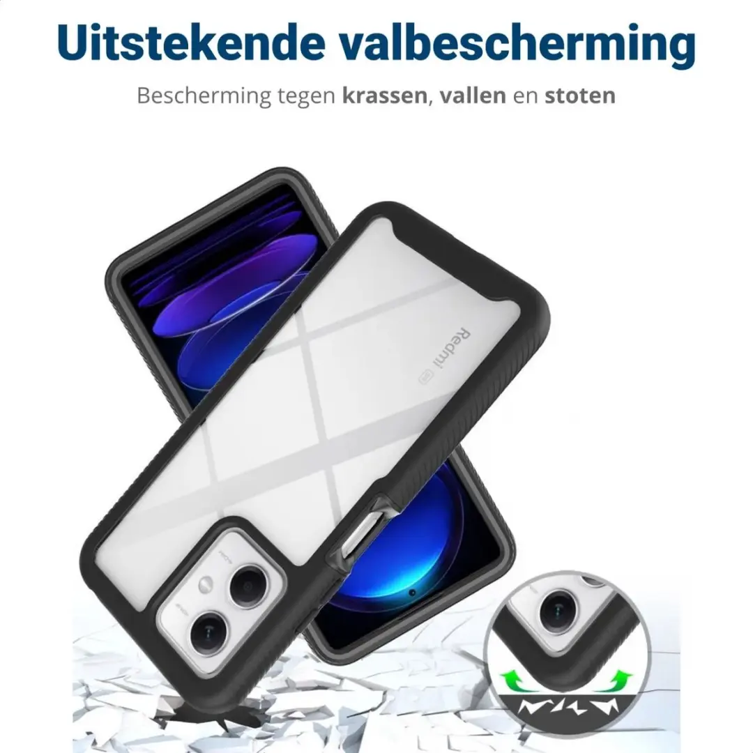 Selected by GSMpunt Xiaomi Redmi Note 12 5G/Poco X5 Hoesje - Full Protect - Zwart