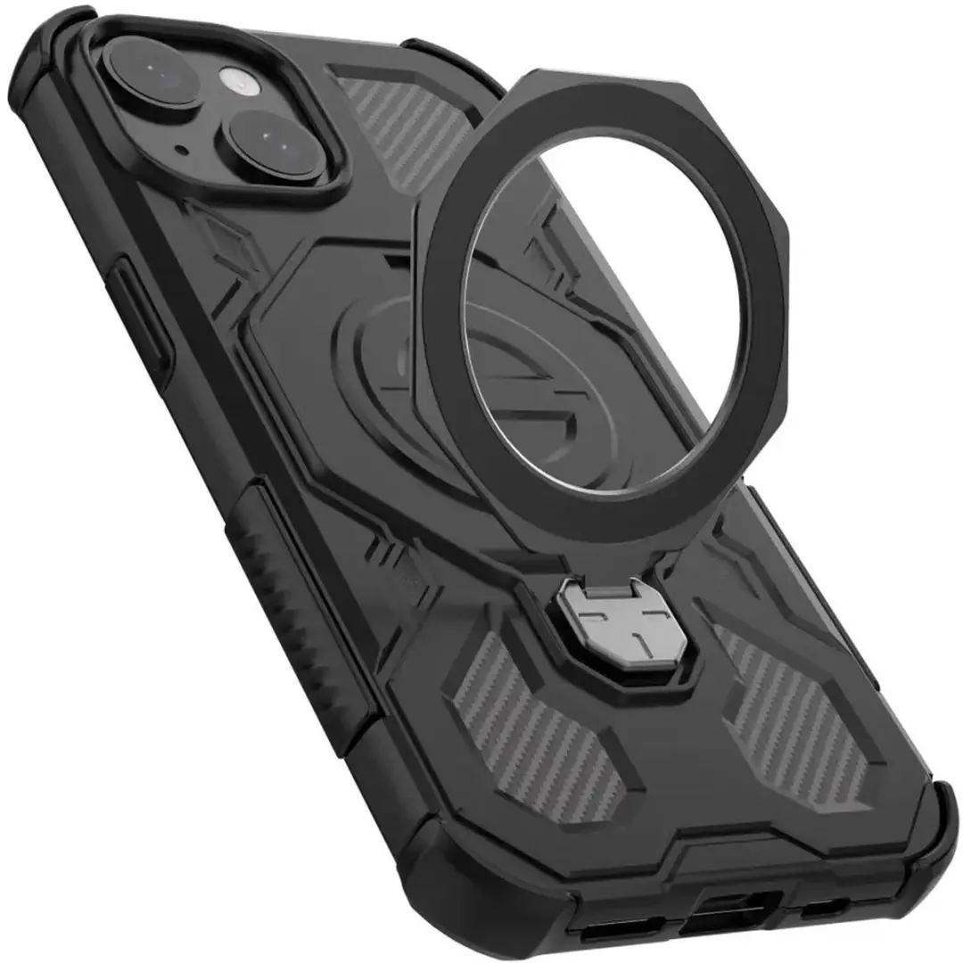 Selected Hoesje iPhone 15 MagSafe Zwart - 360° Draaibare Stand - afbeelding 6 van 6