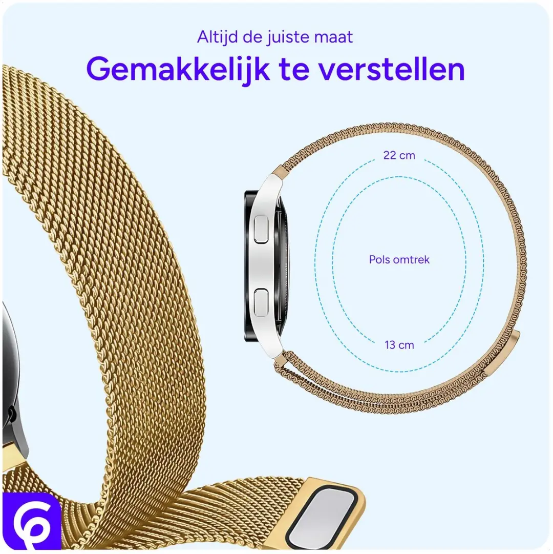 Selected SBG Universeel 20mm Horlogeband - Goud