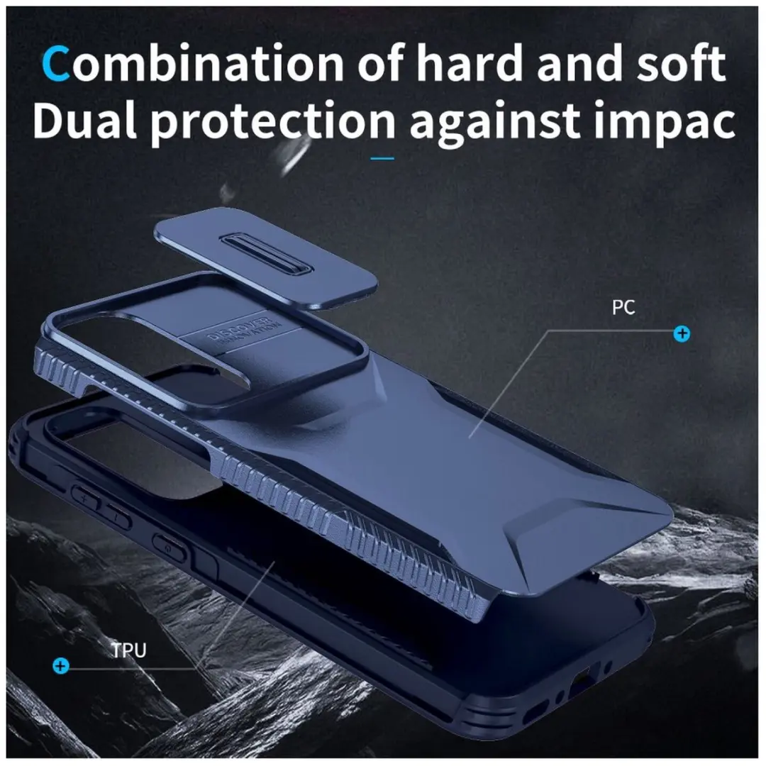 Selected Hoesje Samsung Galaxy A35 Camera Slider Blauw