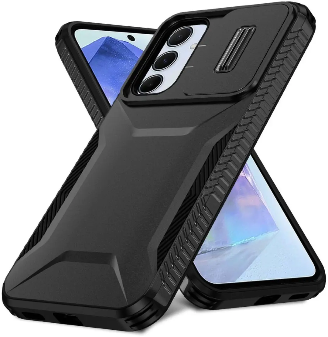 Selected Hoesje Samsung Galaxy A55 Back Cover Camera Slider - Zwart