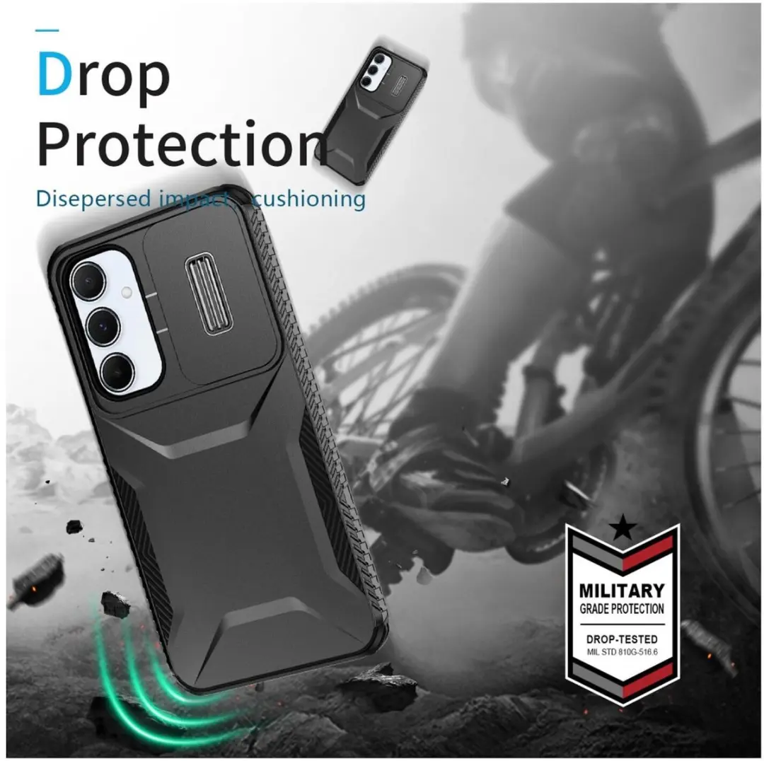 Selected Hoesje Samsung Galaxy A55 Back Cover Camera Slider - Zwart