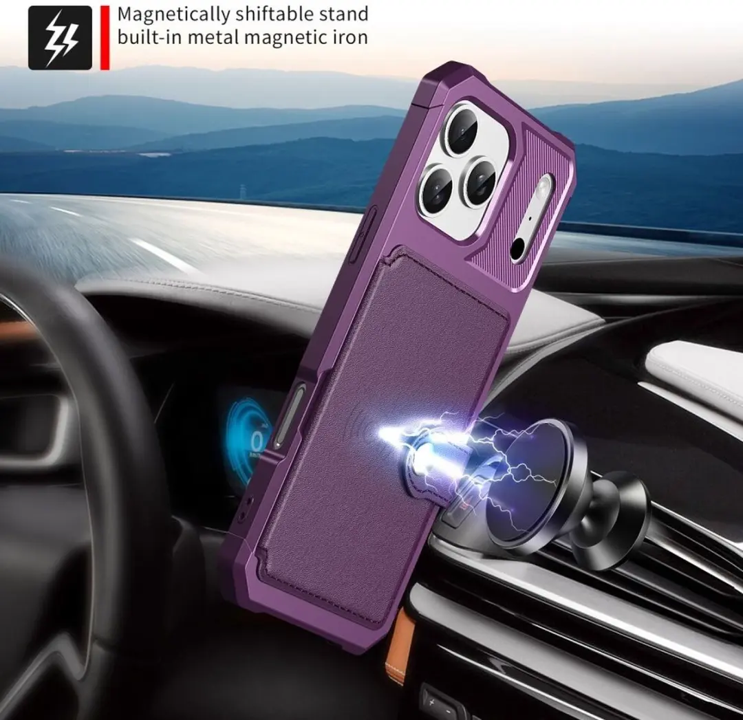 Selected Portemonnee Hoesje iPhone 17 Pro - 4 Pasjes - Paars
