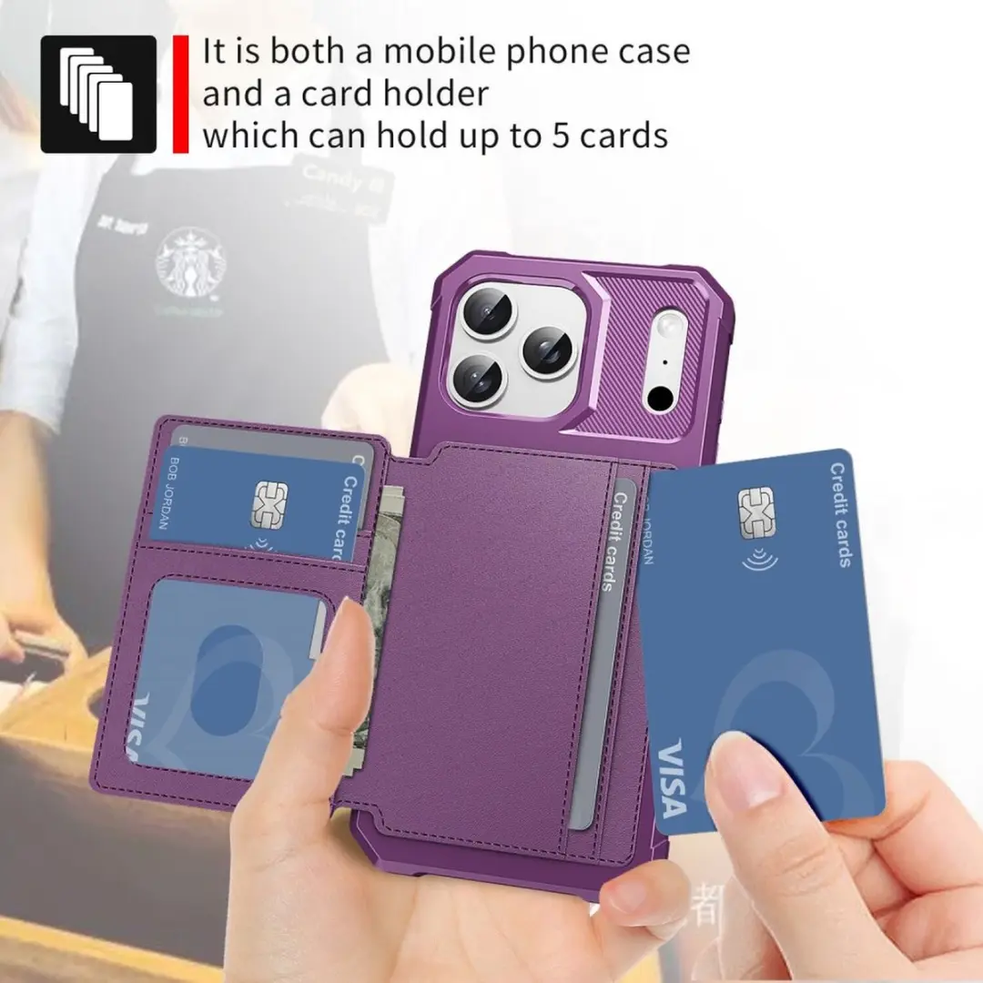 Selected Portemonnee Hoesje iPhone 17 Pro - 4 Pasjes - Paars - afbeelding 6 van 6