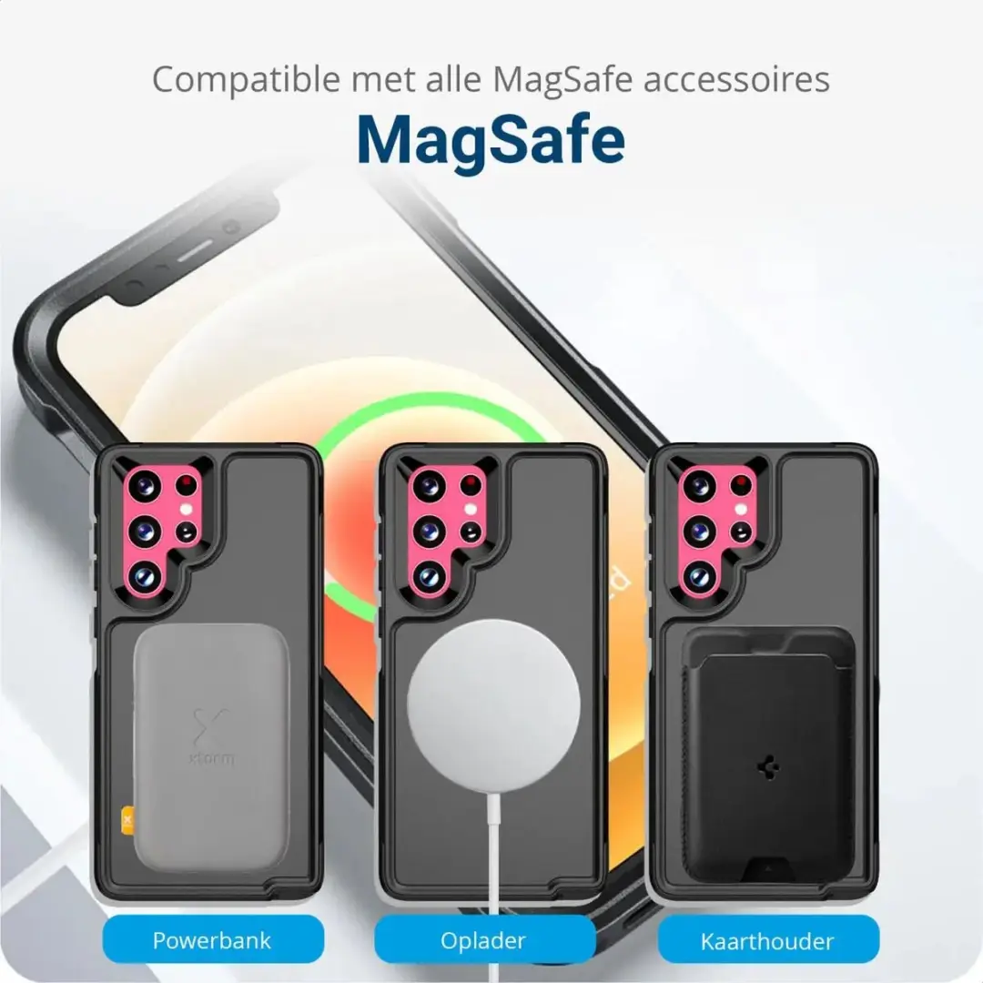 Selected Hoesje Samsung Galaxy S22 Ultra MagSafe Dual-Layer Zwart