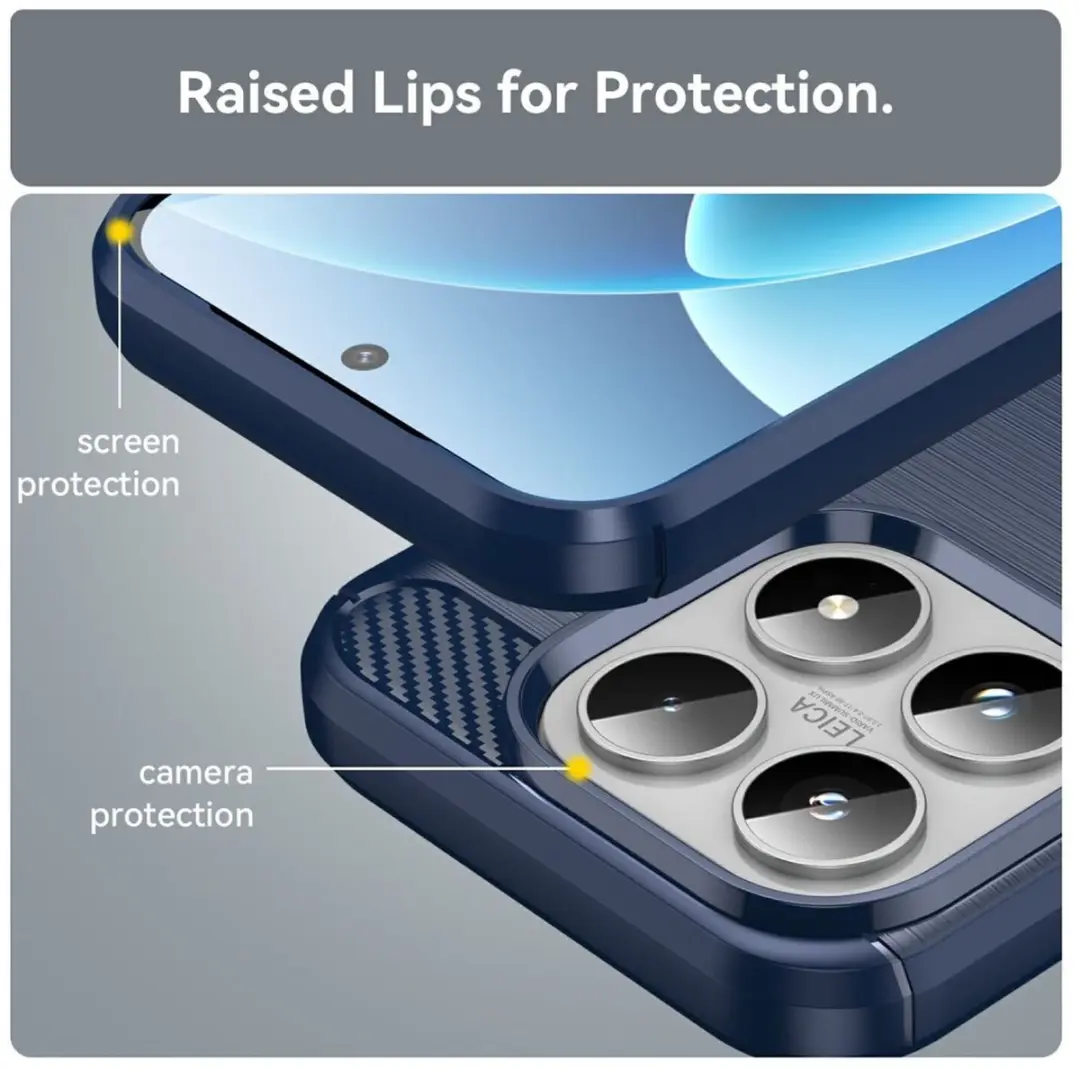 Selected Geborsteld TPU Hoesje Xiaomi 17 - Blauw
