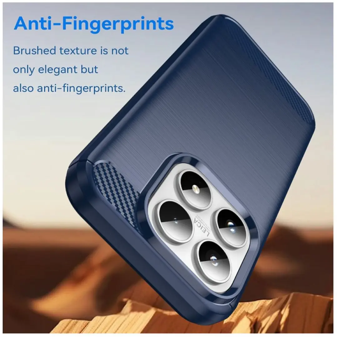 Selected Geborsteld TPU Hoesje Xiaomi 17 - Blauw