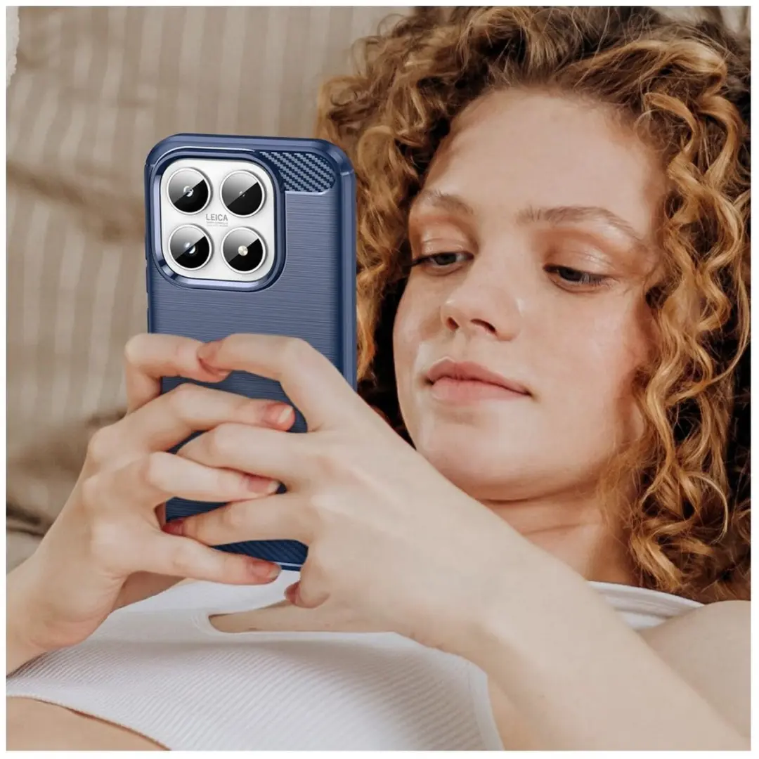 Selected Geborsteld TPU Hoesje Xiaomi 17 - Blauw
