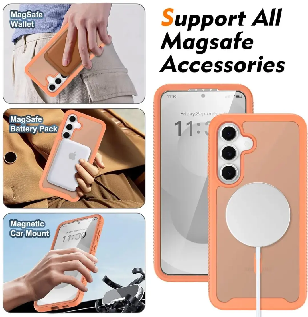 Selected Hoesje Samsung Galaxy S25 FE Matte Oranje - MagSafe