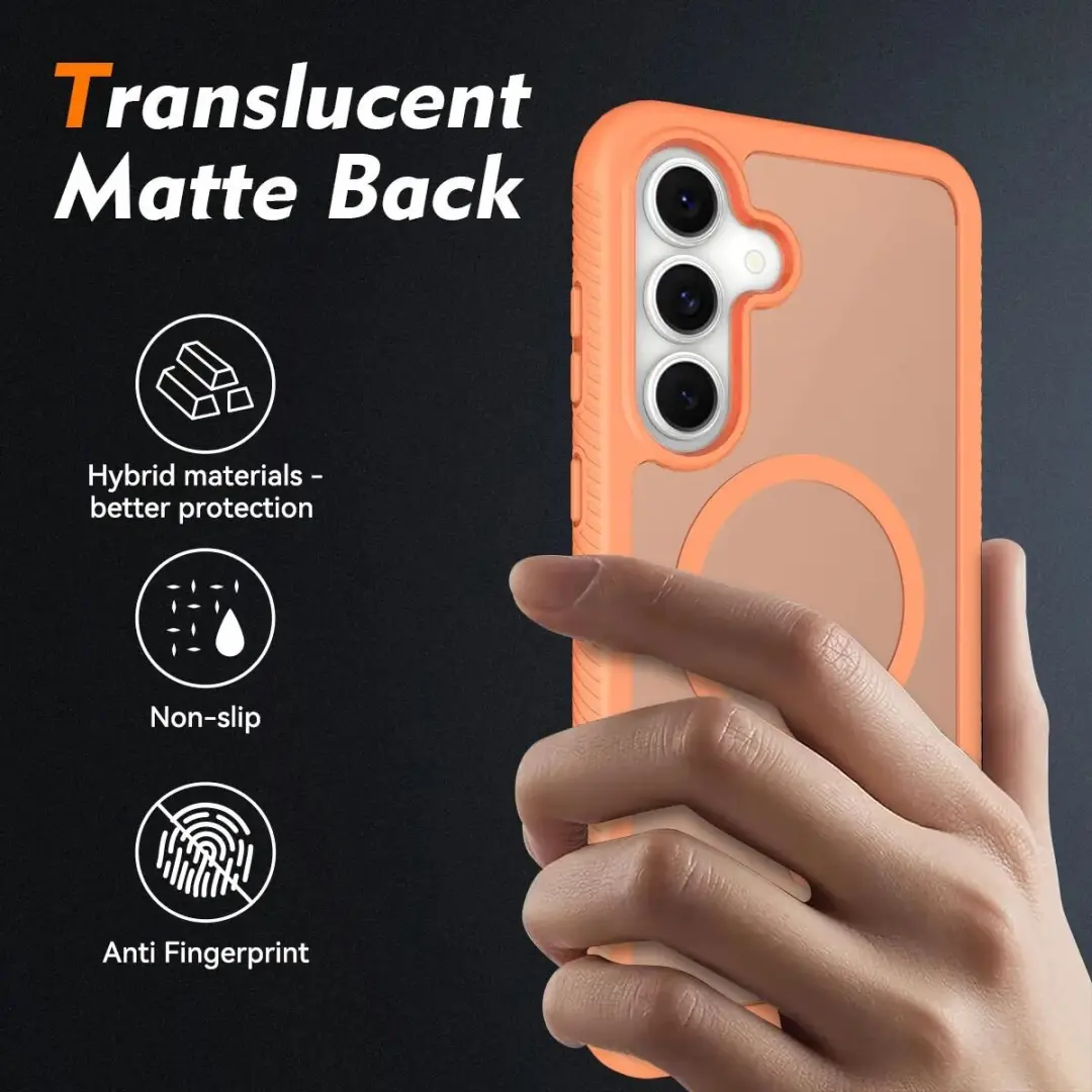 Selected Hoesje Samsung Galaxy S25 FE Matte Oranje - MagSafe