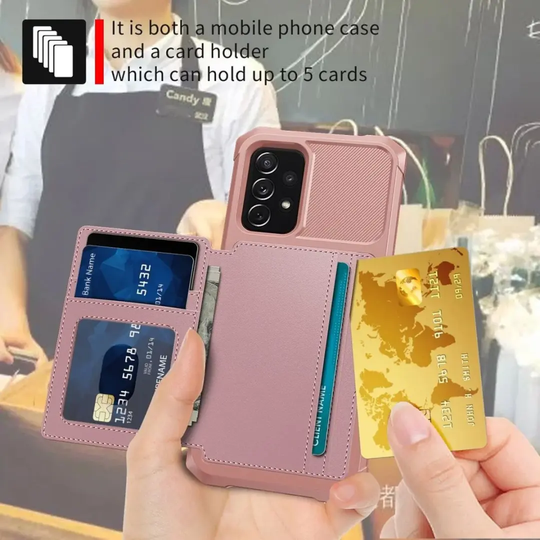 Selected Portemonnee Hoesje Samsung Galaxy A52 Roze - 4 Pasjes