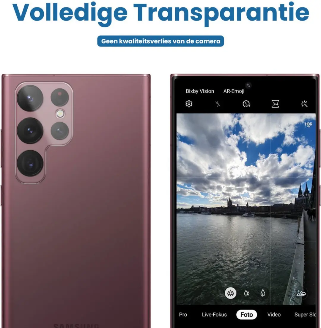 Samsung Galaxy S22 Ultra Camera Lens Protector - Transparant