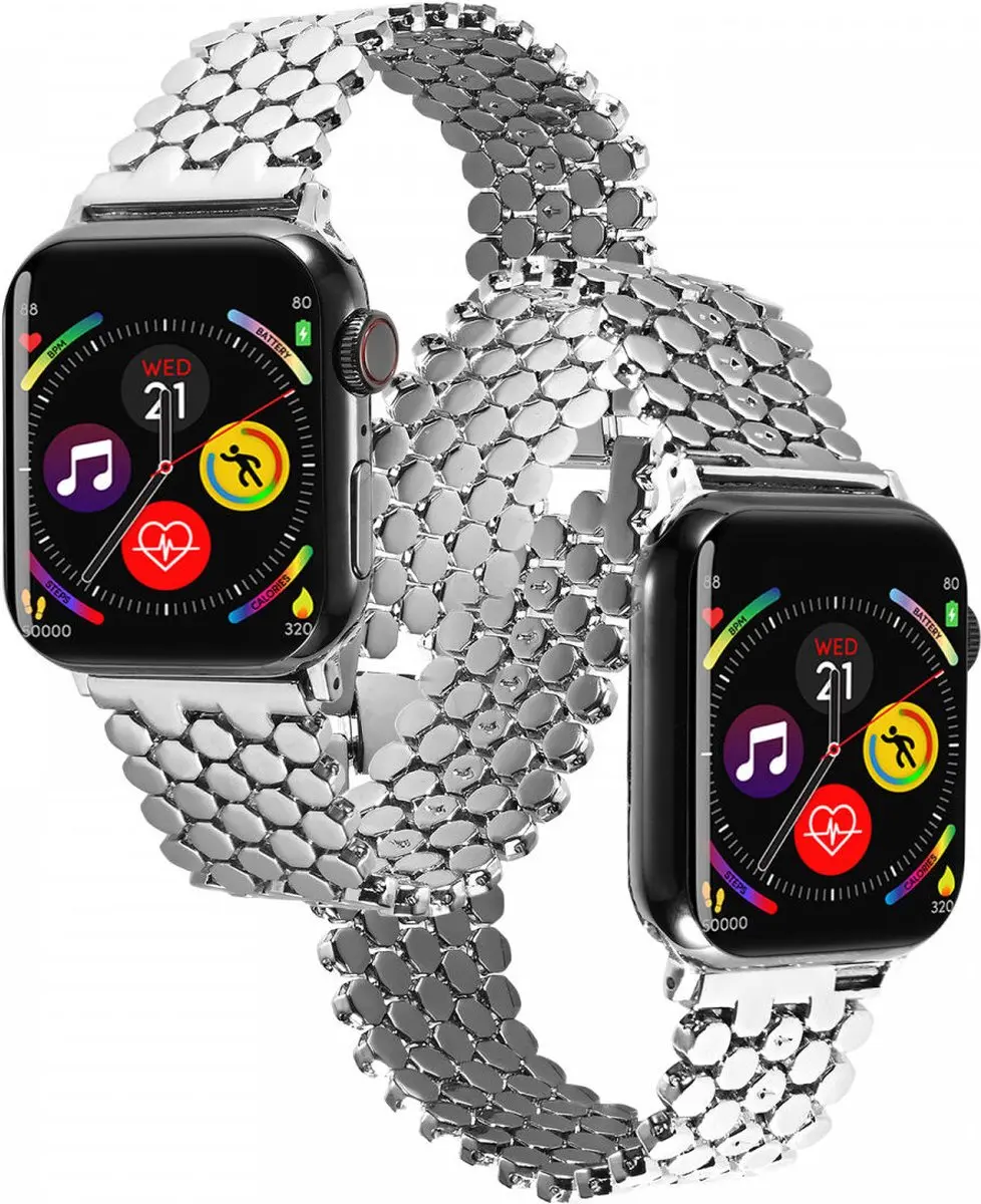 Selected Honingraat RVS Bandje Apple Watch - 40/41/42mm - Zilver