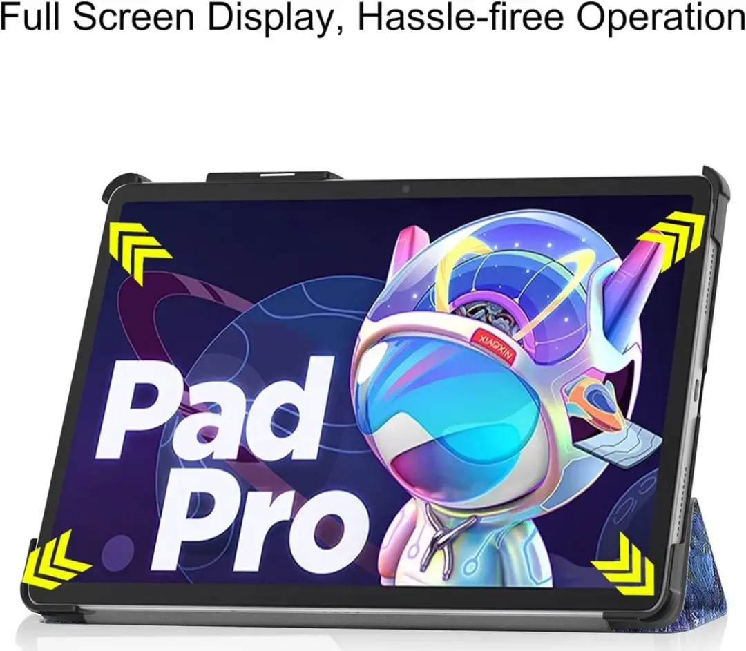 Selected by GSMpunt Lenovo Tab P12 Tablethoes - Tri-fold - Kunstleder - Zwart
