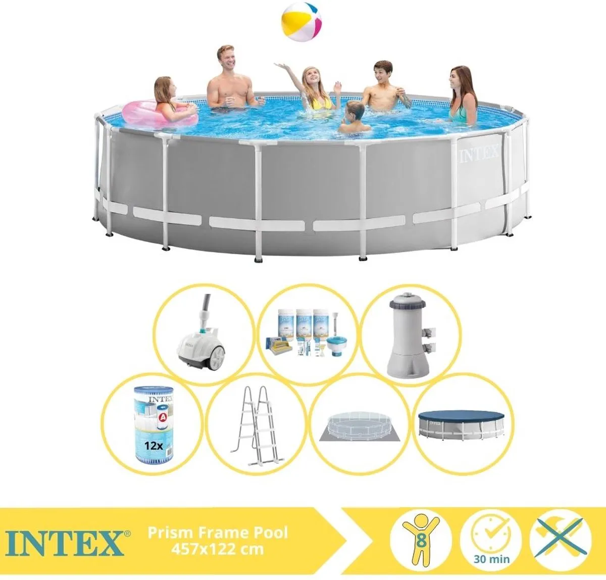 Intex Prism Frame 26726GN Opzetzwembad 457x122cm