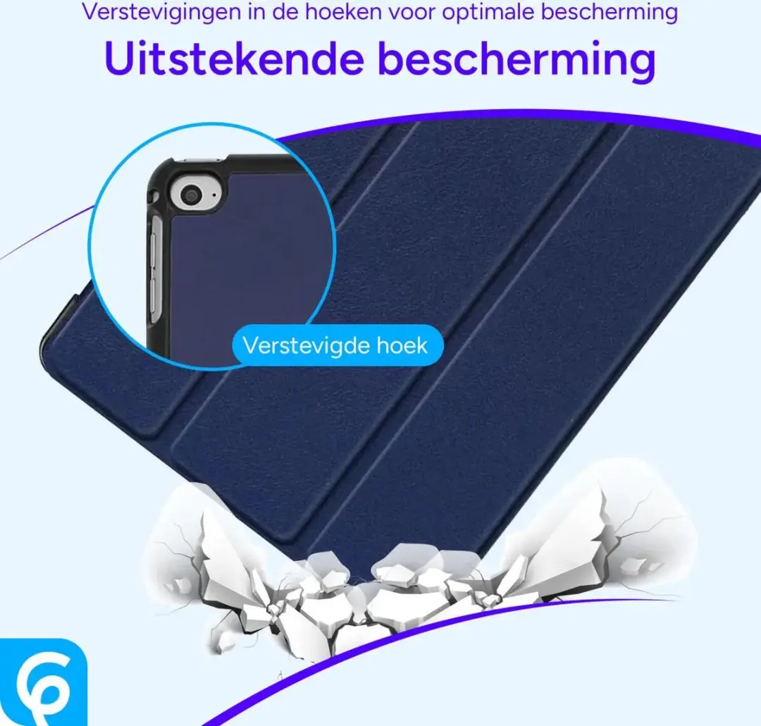 Selected Tablethoes Apple iPad Mini Tri-Fold Luxe Kunstleer - Blauw