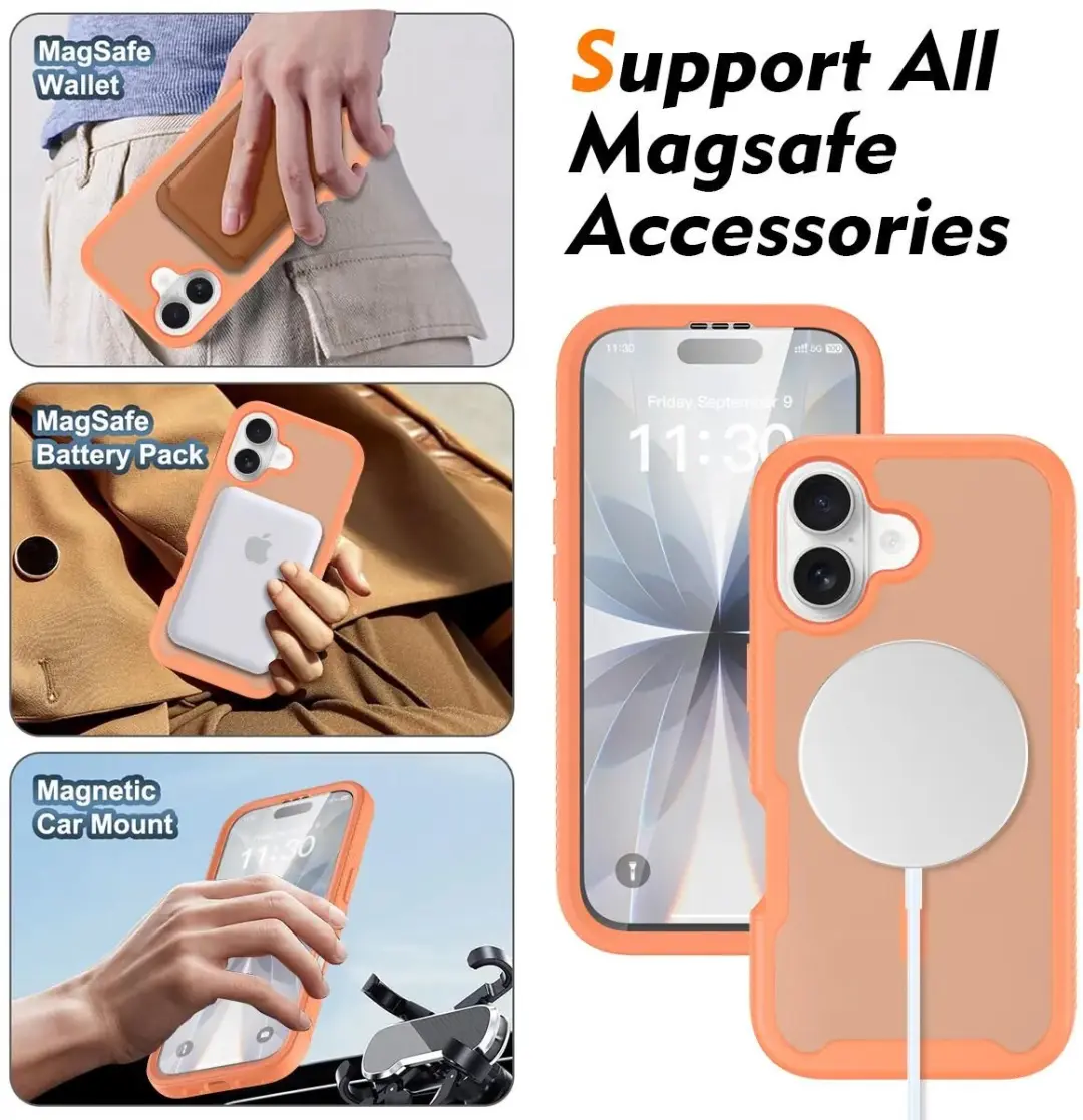 Selected by GSMpunt.nl iPhone 17 Hoesje Matte Oranje - Full Protect