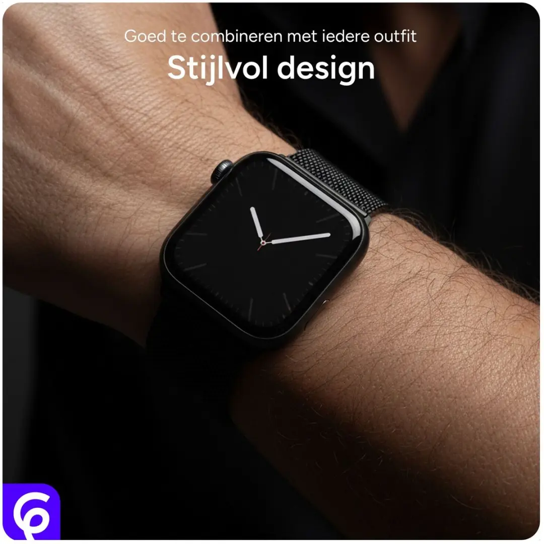 Selected SBG Milanees Horlogebandje Apple Watch - 42/44/45/46/49mm - Zilver