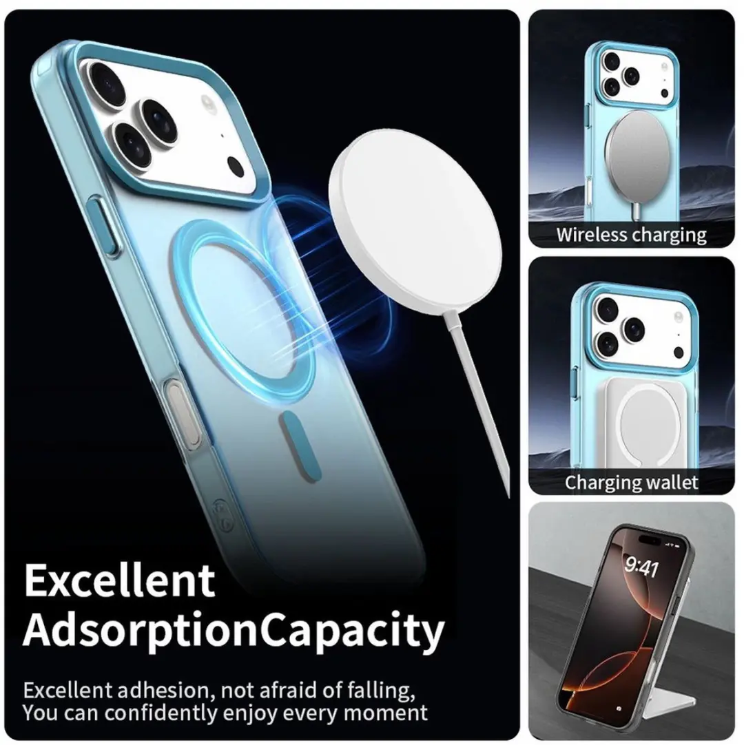 Selected MagSafe Backcover iPhone 17 Pro Max - Blauw & Transparant