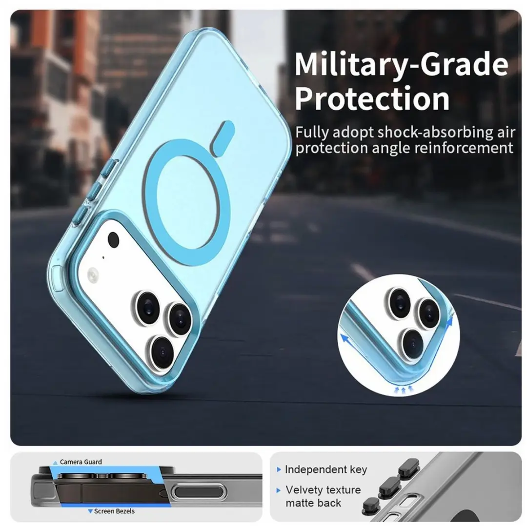 Selected MagSafe Backcover iPhone 17 Pro Max - Blauw & Transparant