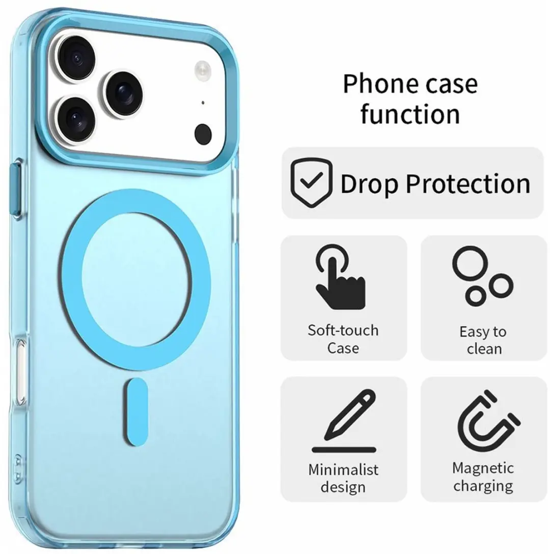 Selected MagSafe Backcover iPhone 17 Pro Max - Blauw & Transparant
