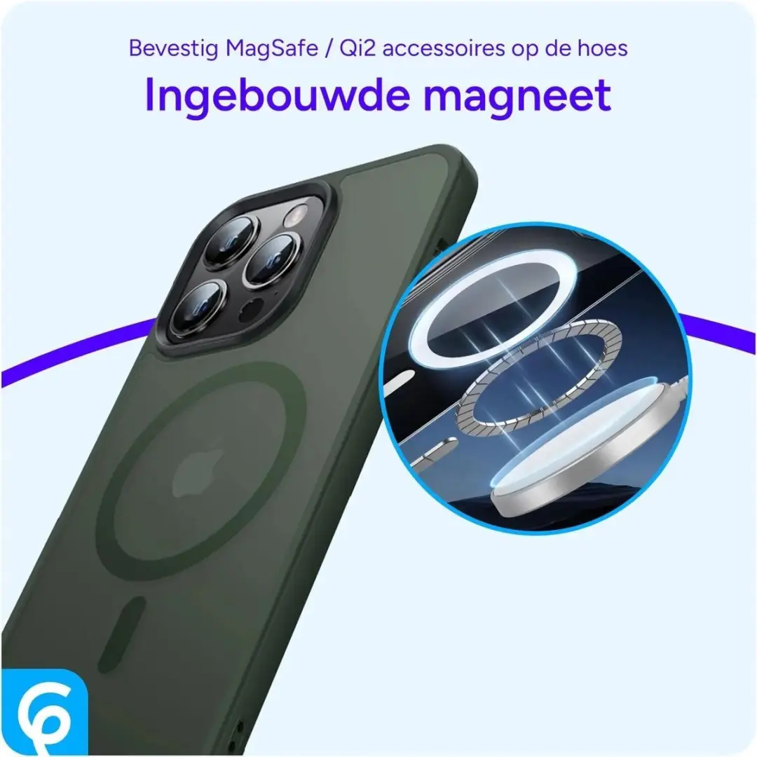 Selected by GSMpunt Apple iPhone 13 Pro Hoesje - MagSafe - Donkergroen