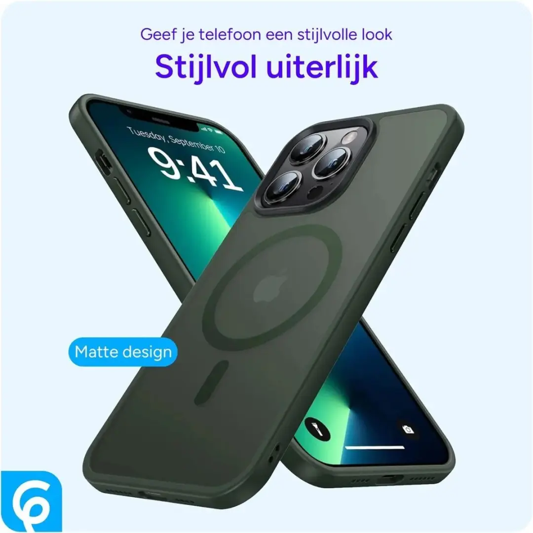 Selected by GSMpunt Apple iPhone 13 Pro Hoesje - MagSafe - Donkergroen
