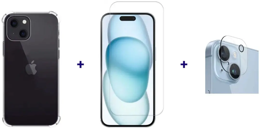 Selected iPhone 15 Beschermset - 3-delig Transparant - afbeelding 6 van 6