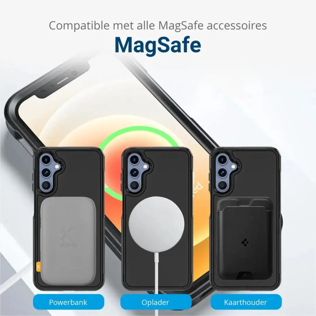 Selected Hoesje Samsung Galaxy A15 MagSafe Dual-Layer Zwart