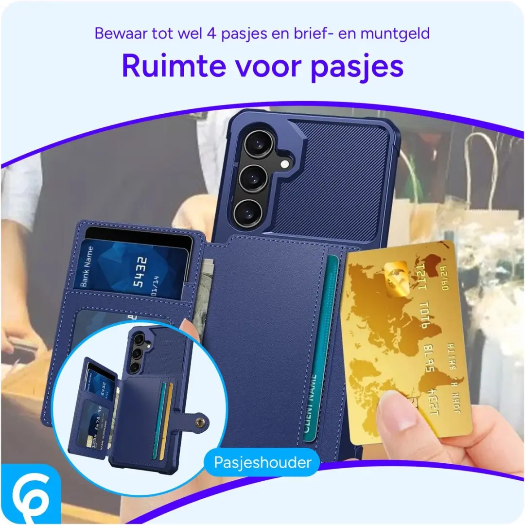 Selected Portemonnee Hoesje Samsung Galaxy S25 - 4 Pasjes - Blauw