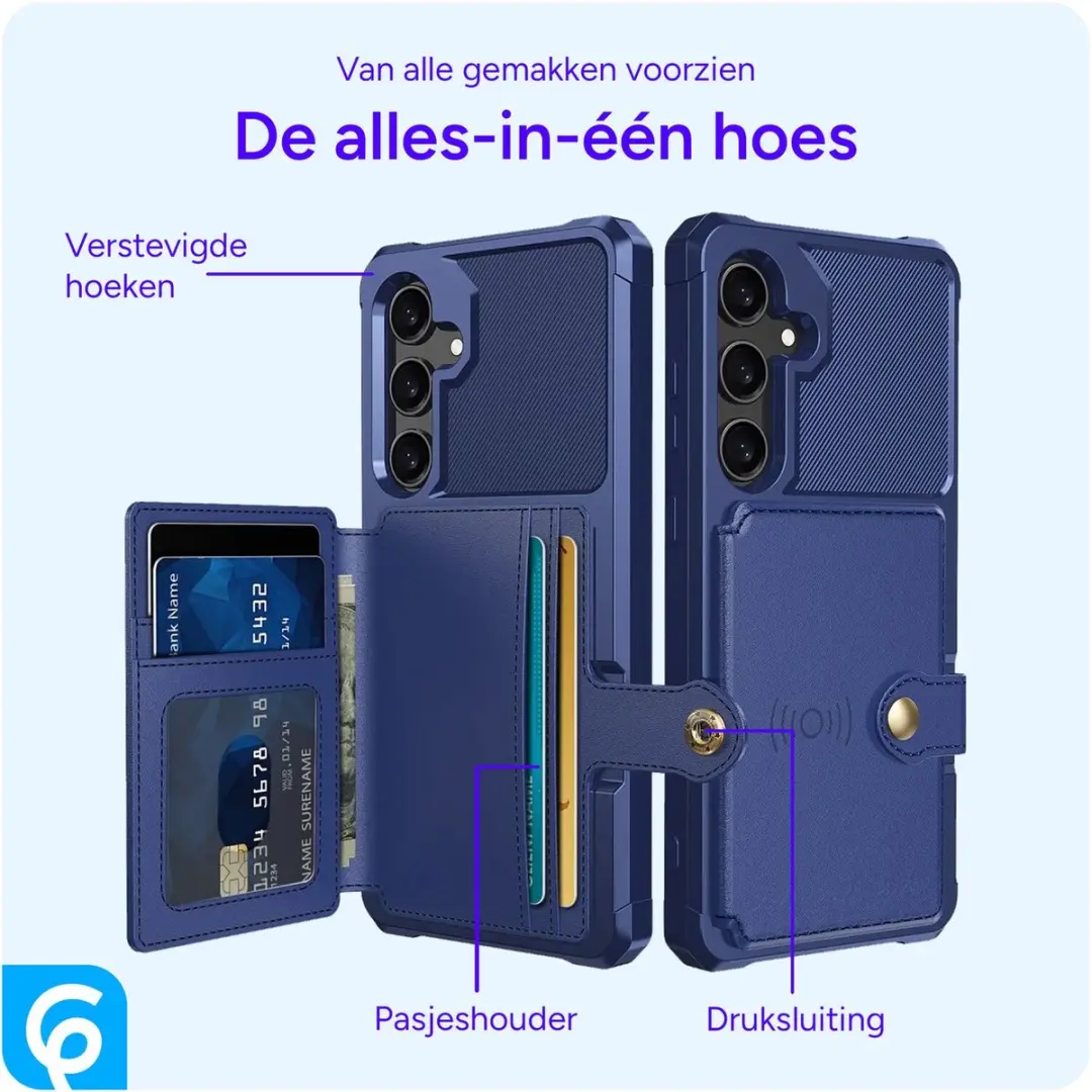 Selected Portemonnee Hoesje Samsung Galaxy S25 - 4 Pasjes - Blauw - afbeelding 6 van 6