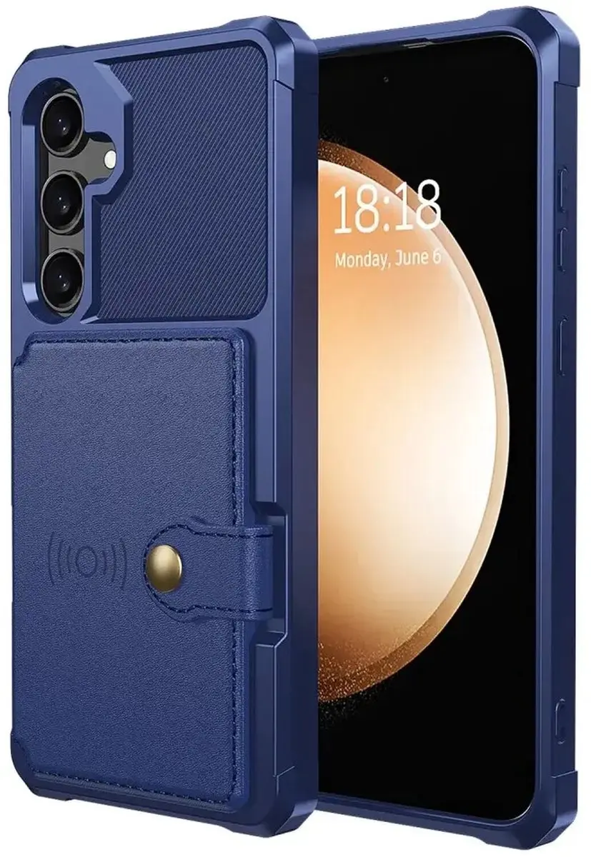 Selected Portemonnee Hoesje Samsung Galaxy S25 - 4 Pasjes - Blauw