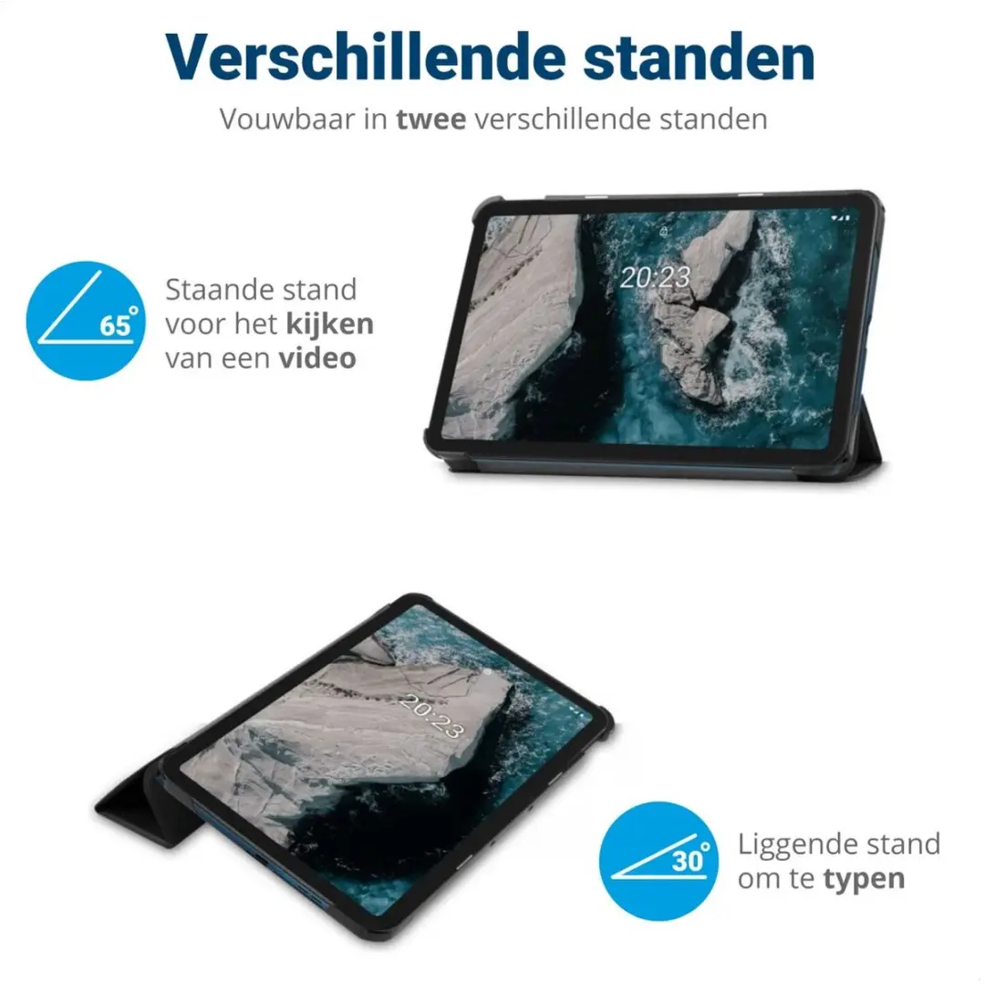 Selected Lenovo Tab One Book Case Hoes - Tri-fold Kunstleder - Zwart