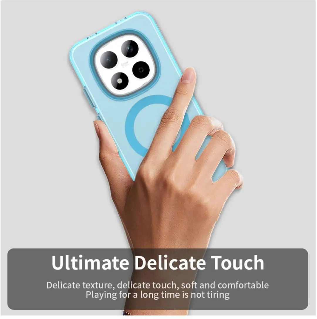 Selected MagSafe Backcover Xiaomi Redmi Note 15 Pro 5G - Blauw & Transparant - afbeelding 6 van 6