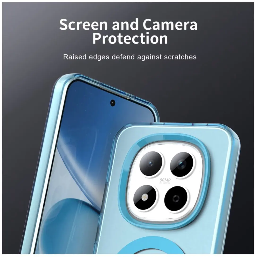 Selected MagSafe Backcover Xiaomi Redmi Note 15 Pro 5G - Blauw & Transparant