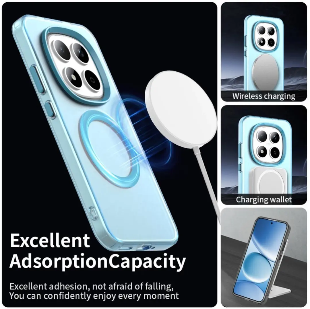 Selected MagSafe Backcover Xiaomi Redmi Note 15 Pro 5G - Blauw & Transparant