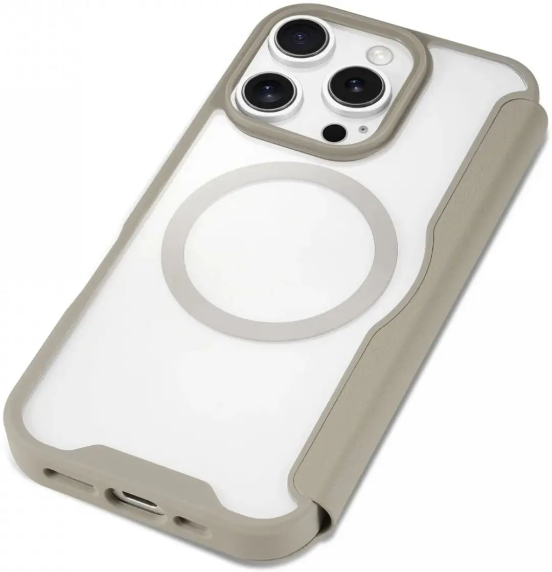 Selected Portemonnee Hoesje iPhone 16 Pro - MagSafe - Transparant/Goud