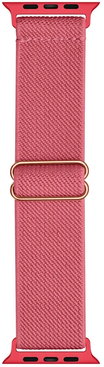 SBG Nylon Horlogebandje Apple Watch - 42/44/45/46/49mm - Roze Rood - afbeelding 6 van 6