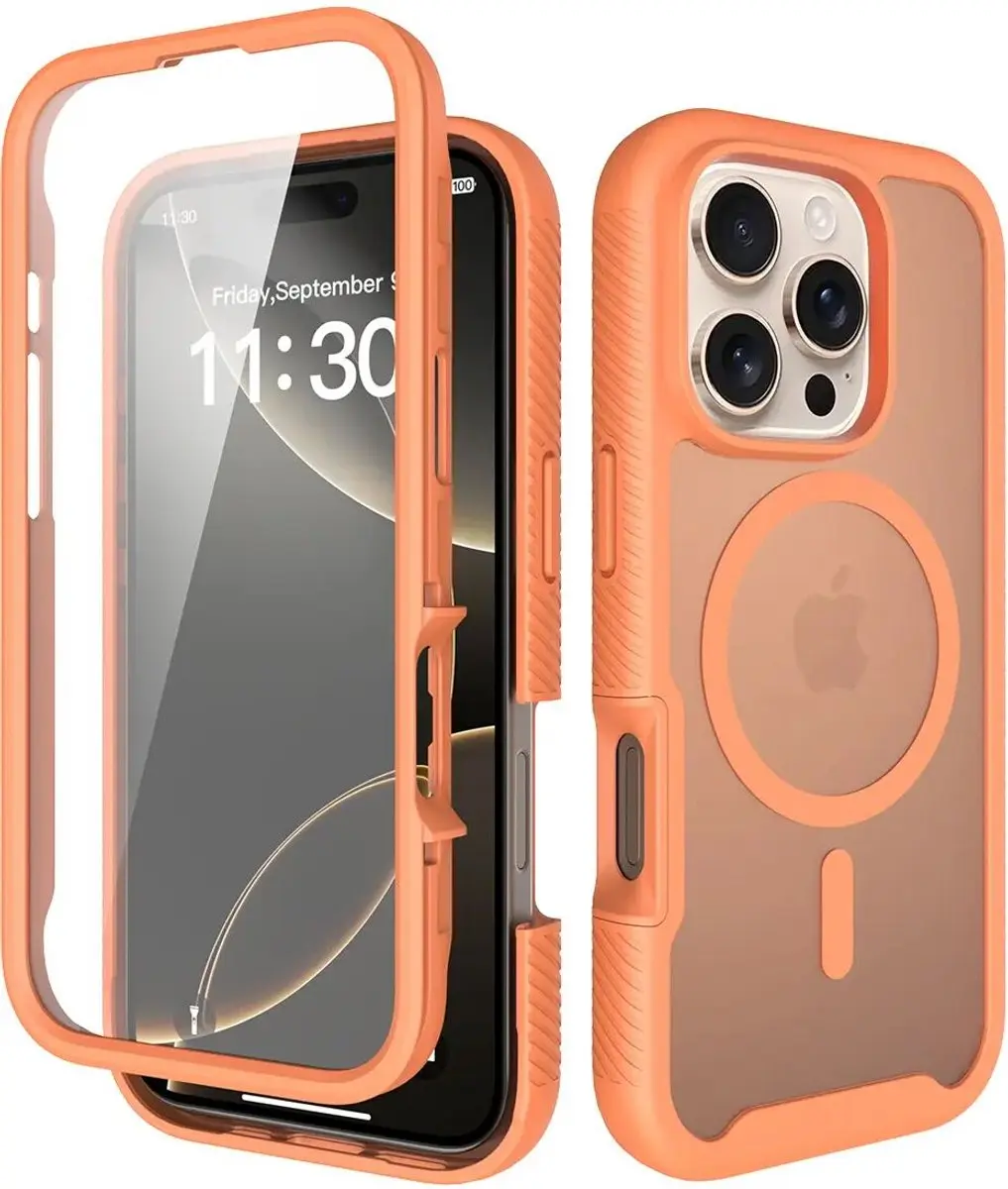 Selected by GSMpunt.nl iPhone 16 Pro Hoesje Matte Oranje