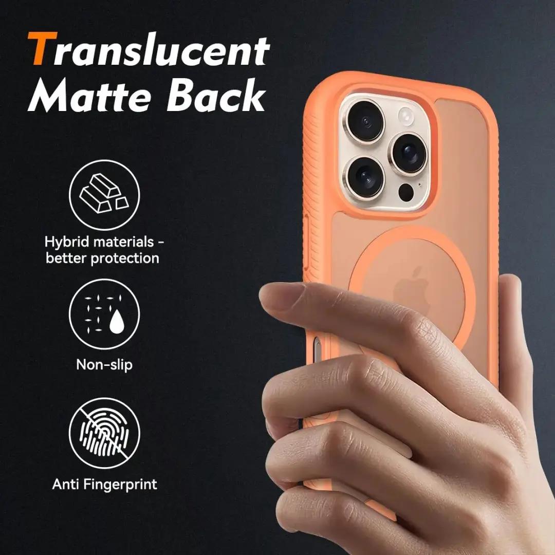 Selected by GSMpunt.nl iPhone 16 Pro Hoesje Matte Oranje - Full Protect - afbeelding 6 van 6