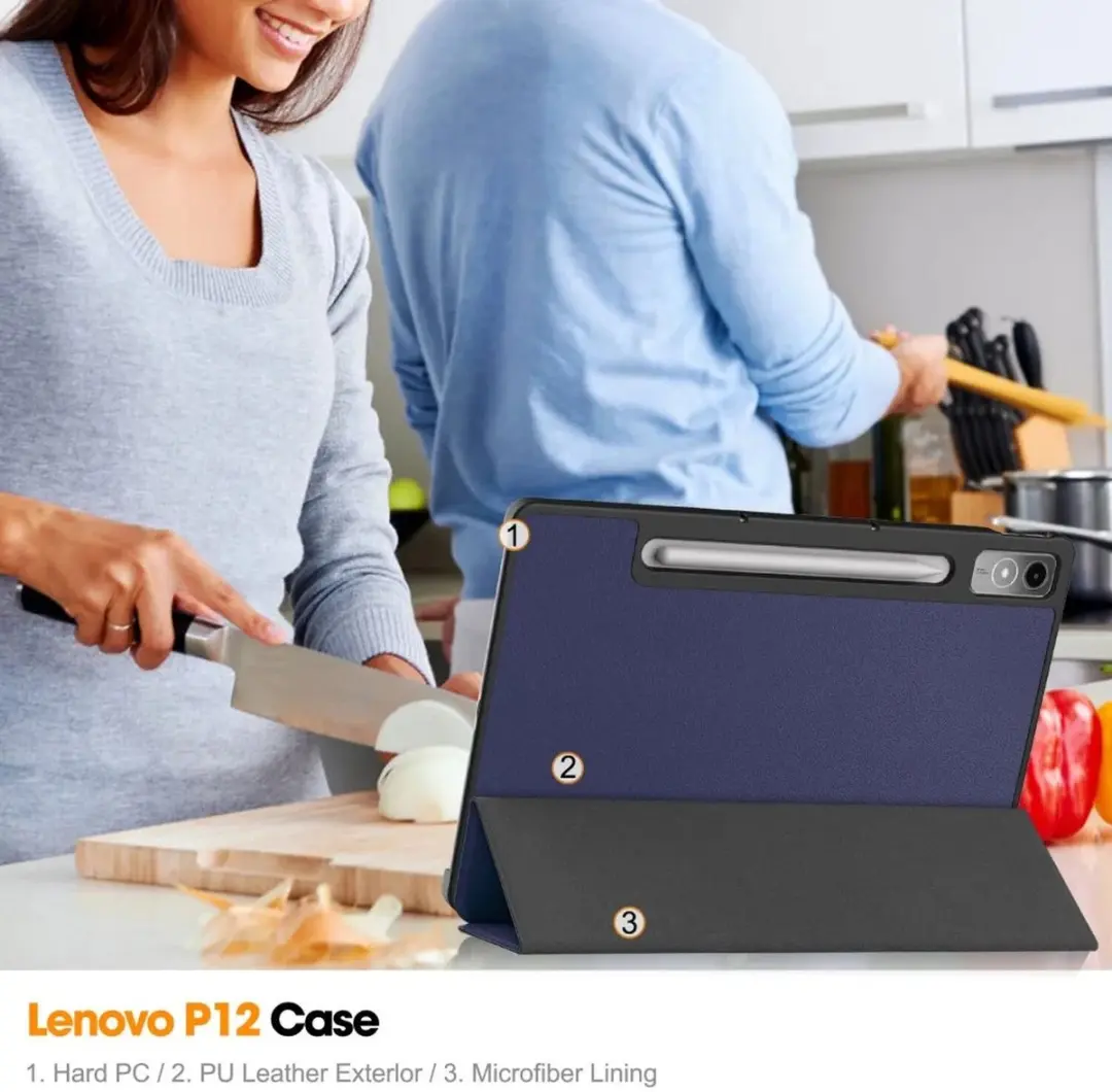 Selected by GSMpunt Lenovo Tab P12 Tablethoes - Blauw