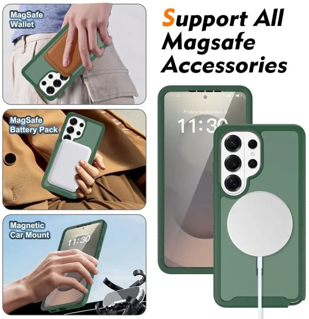 Selected Hoesje Samsung Galaxy S25 Ultra Matte Groen - MagSafe