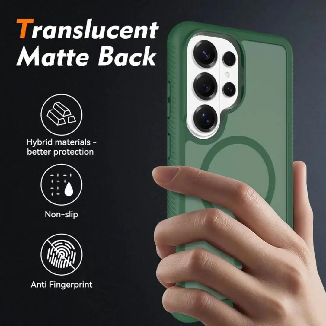 Selected Hoesje Samsung Galaxy S25 Ultra Matte Groen - MagSafe