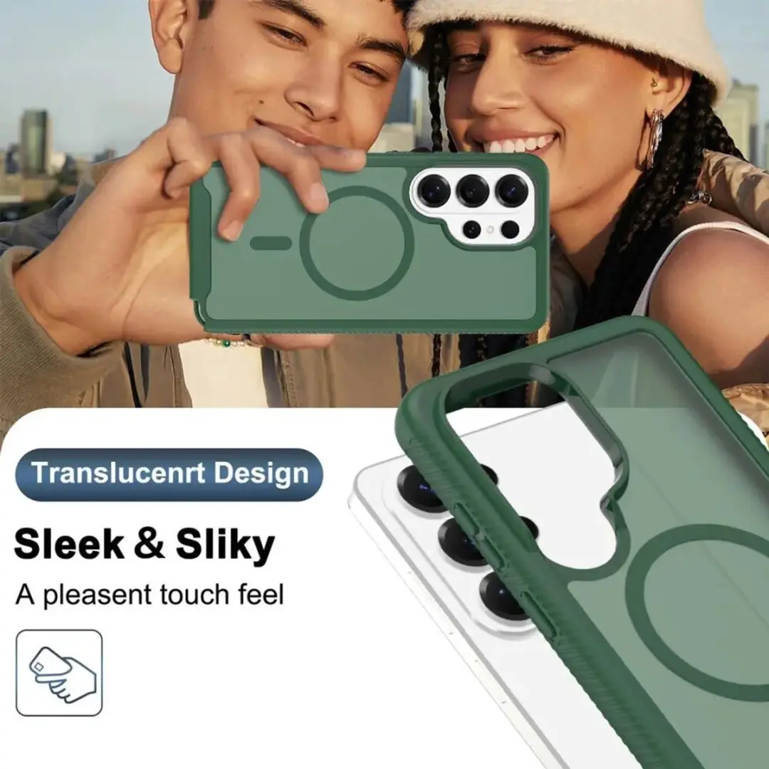 Selected Hoesje Samsung Galaxy S25 Ultra Matte Groen - MagSafe
